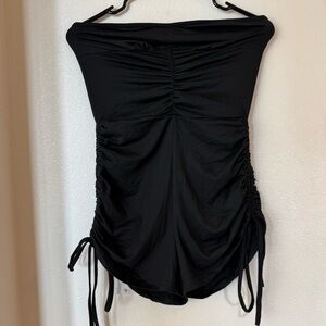 SHEIN Black Strapless Ruched Jumpsuit